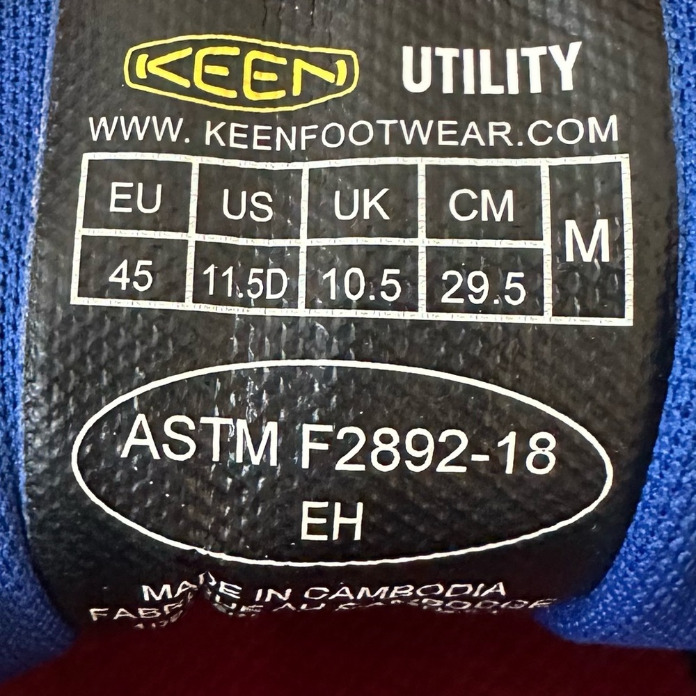 Men’s KEEN Utility Vista Energy work sneakers - Black/Nautical Blue - size 11.5D - Picture 11 of 11